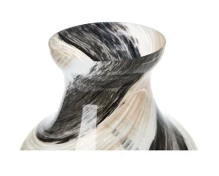 Vaso ettore bianco con striature nere Murrina murano venezia