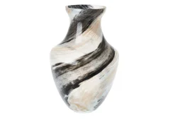 Vaso ettore bianco con striature nere Murrina murano venezia