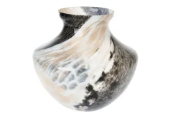 Vaso ettore bianco con striature nere Murrina murano venezia