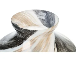 Vaso ettore bianco con striature nere Murrina murano venezia