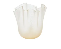 Vaso fazzoletto vetro di murano cristallo e oro sabbiato Venini
