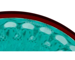 Vaso fiori balloton vetro di murano verde menta con filo rosso Venini