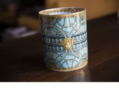 Vaso la scala del palazzo porcellana verde Versace