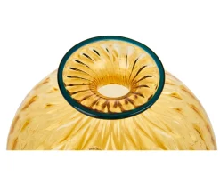 Vaso monofiore balloton vetro di murano ambra con filo orizzonte Venini