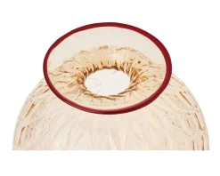 Vaso monofiore balloton vetro di murano pesca con filo rosso Venini