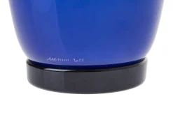Vaso opalino vetro di murano zaffiro e lattimo Venini