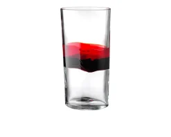 Vaso ovale vetro di murano fasce rosso e nero Carlo moretti