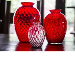 Vaso polaris vetro di murano rosso moretti Carlo moretti