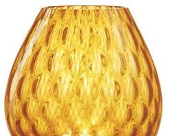 Vaso portacandela macramè l vetro di murano ambra Nasonmoretti