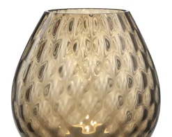 Vaso portacandela macramè l vetro di murano marrone Nasonmoretti