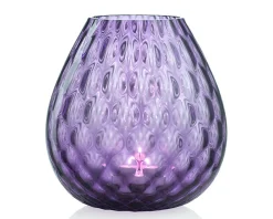 Vaso portacandela macramè l vetro di murano pervinca Nasonmoretti