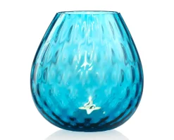 Vaso portacandela macramè l vetro di murano silver and ruby stone Nasonmoretti