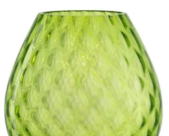 Vaso portacandela macramè l vetro di murano verde acido Nasonmoretti