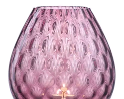 Vaso portacandela macramè l vetro di murano viola Nasonmoretti