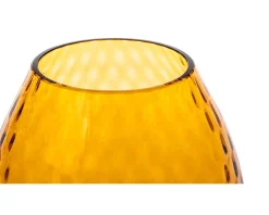 Vaso portacandela macramè xl vetro di murano ambra Nasonmoretti