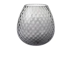 Vaso portacandela macramè xl vetro di murano grigio Nasonmoretti