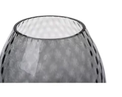 Vaso portacandela macramè xl vetro di murano grigio Nasonmoretti