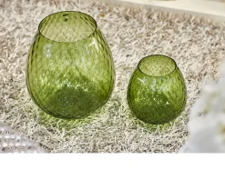 Vaso portacandela macramè xl vetro di murano verde soraya Nasonmoretti