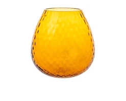 Vaso portacandela macramè xxl vetro di murano ambra Nasonmoretti