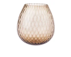 Vaso portacandela macramè xxl vetro di murano marrone Nasonmoretti