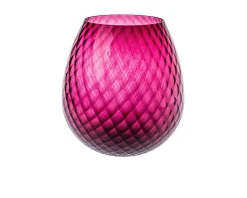 Vaso portacandela macramè xxl vetro di murano rubino Nasonmoretti
