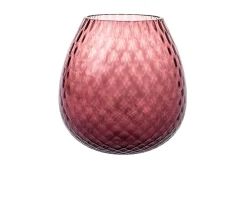 Vaso portacandela macramè xxl vetro di murano viola Nasonmoretti