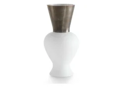 Vaso re vetro di murano lattimo Venini