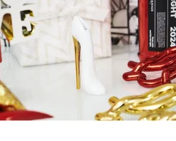 Vaso scarpa glam bianco con tacco oro Selezione zanolli