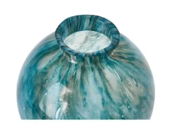 Vaso sfera verde cromo Murrina murano venezia