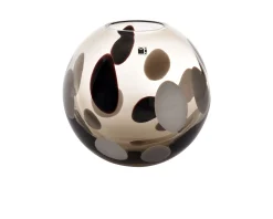 Vaso sfera vetro di murano latte nero grigio Carlo moretti