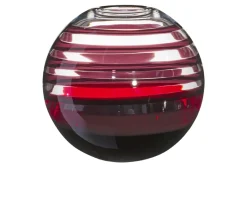 Vaso sfera vetro di murano nero rosso Carlo moretti