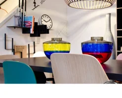 Vaso shibuya fumè giallo blu Kartell