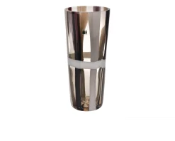 Vaso troncocono vetro di murano latte nero grigio Carlo moretti