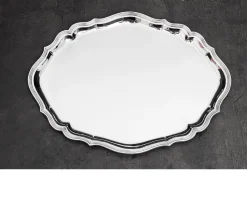 Vassoio ovale argento in stile settecento usato ricondizionato Zanolli vintage