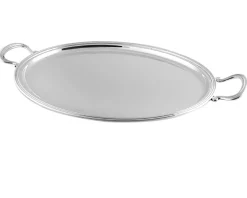 Vassoio ovale con manici silver plated in stile inglese Selezione zanolli
