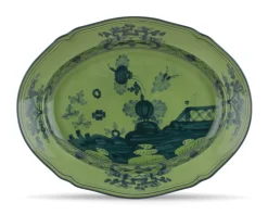 Vassoio ovale oriente italiano malachite porcellana Richard ginori