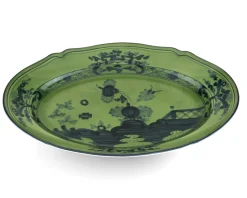 Vassoio ovale oriente italiano malachite porcellana Richard ginori