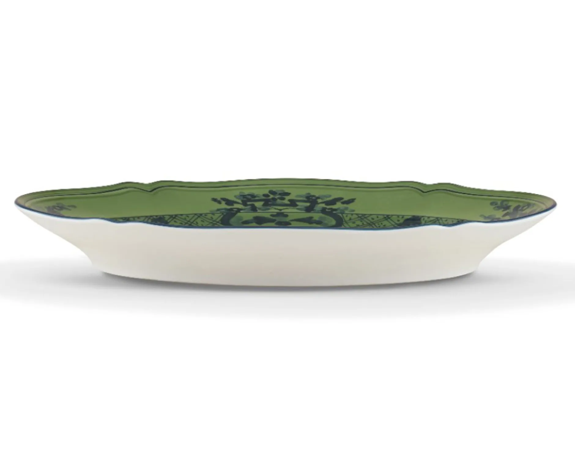 Vassoio ovale oriente italiano malachite porcellana Richard ginori