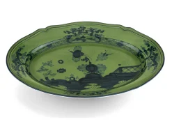 Vassoio ovale oriente italiano malachite porcellana Richard ginori