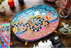 Vassoio oval m dipinto a mano Tom's drag