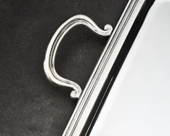 Vassoio rettangolare argento in stile inglese usato ricondizionato Zanolli vintage