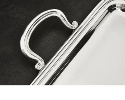 Vassoio rettangolare argento in stile inglese usato ricondizionato Zanolli vintage
