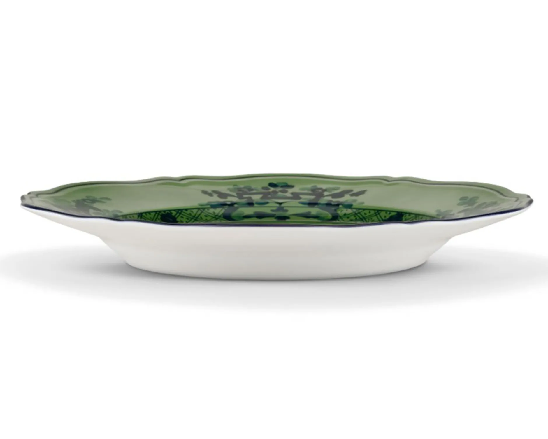 Vassoio rotondo oriente italiano malachite porcellana Richard ginori