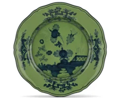 Vassoio rotondo oriente italiano malachite porcellana Richard ginori