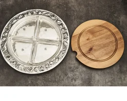 Vassoio rotondo per antipasti e formaggi argento usato ricondizionato Zanolli vintage
