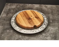 Vassoio rotondo per antipasti e formaggi argento usato ricondizionato Zanolli vintage