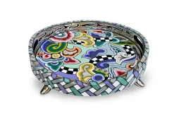 Vassoio rotondo tray round l dipinto a mano Tom's drag