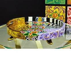 Vassoio rotondo tray round l dipinto a mano Tom's drag