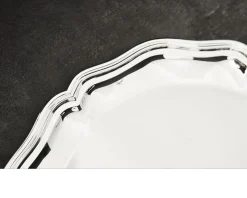 Vassoio tondo argento in stile settecento usato ricondizionato Zanolli vintage