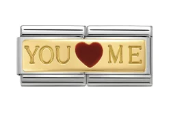 You and me composable acciaio oro e smalto Nomination